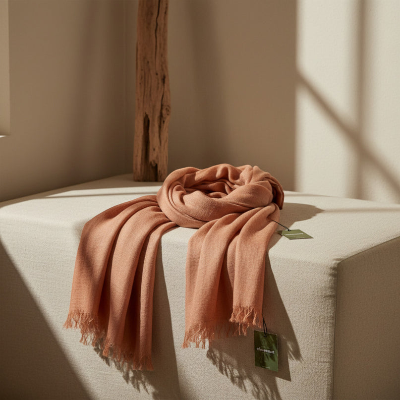 Pashmina Aérienne Cachemire Bronze - elenomad