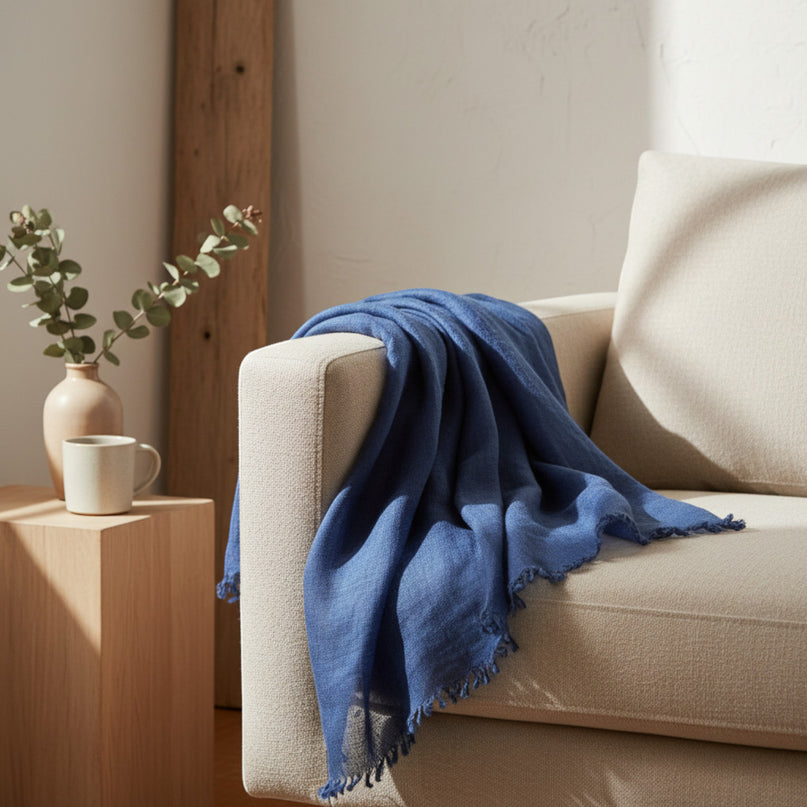 Pashmina Aérienne Cachemire Navy - elenomad
