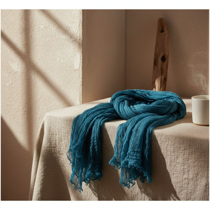 Étole en cachemire bleu sarcelle horizons boutique, légère et douce, 280x110 cm