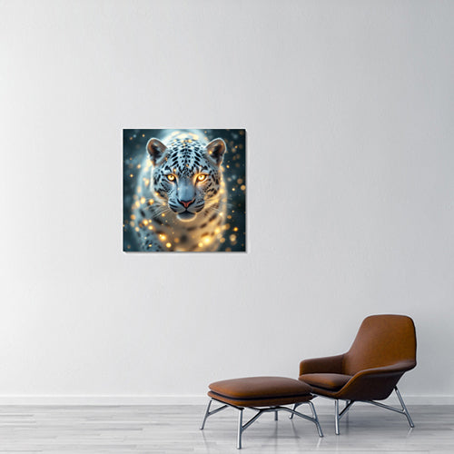 Animal Totem Léopard Blanc 80x80