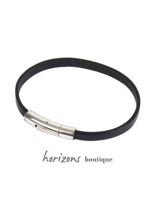 Bracelet DECLIC Single Black front - Magnum Cuir