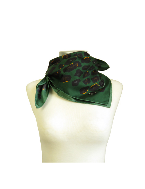 Silk Scarf Leopard Green - AN-NEE
